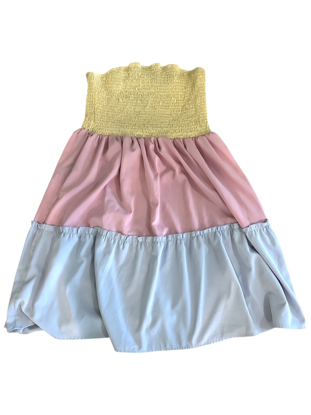 Shien Pastel Colorblock Strapless Dress (1X)